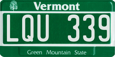 VT license plate LQU339