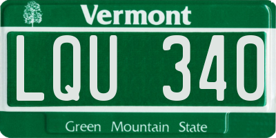 VT license plate LQU340