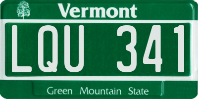 VT license plate LQU341