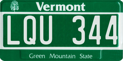 VT license plate LQU344