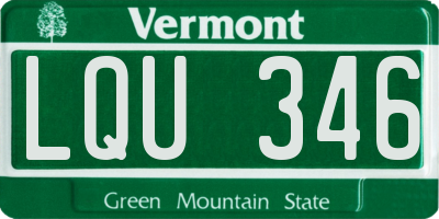 VT license plate LQU346