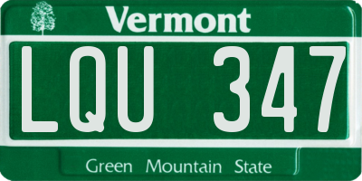 VT license plate LQU347