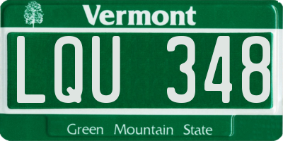 VT license plate LQU348
