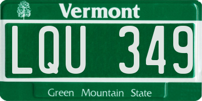 VT license plate LQU349