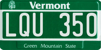 VT license plate LQU350