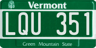 VT license plate LQU351