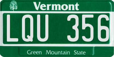 VT license plate LQU356