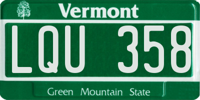 VT license plate LQU358