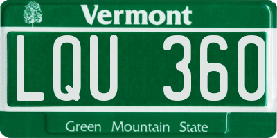 VT license plate LQU360