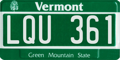 VT license plate LQU361