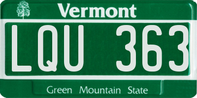 VT license plate LQU363