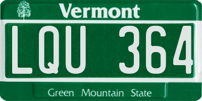 VT license plate LQU364