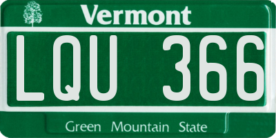 VT license plate LQU366