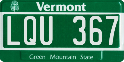 VT license plate LQU367