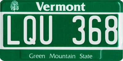 VT license plate LQU368