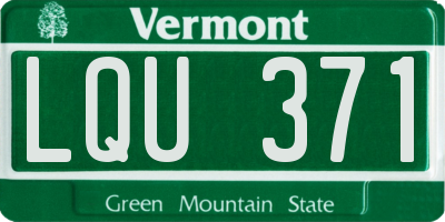 VT license plate LQU371