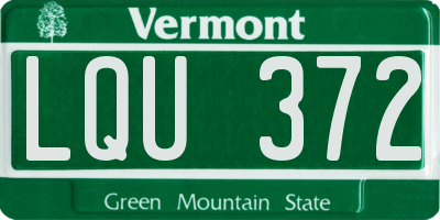 VT license plate LQU372