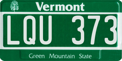 VT license plate LQU373