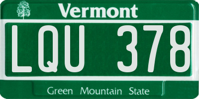 VT license plate LQU378