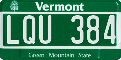 VT license plate LQU384