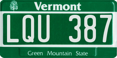 VT license plate LQU387