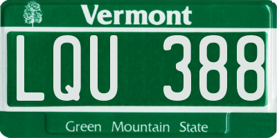 VT license plate LQU388
