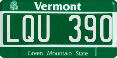 VT license plate LQU390