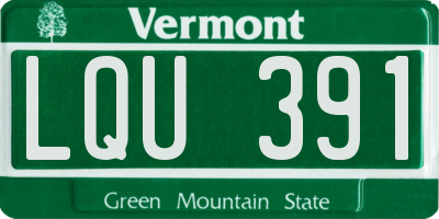 VT license plate LQU391