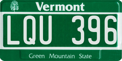 VT license plate LQU396