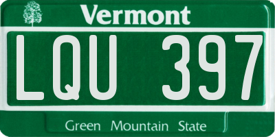 VT license plate LQU397
