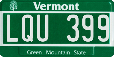 VT license plate LQU399