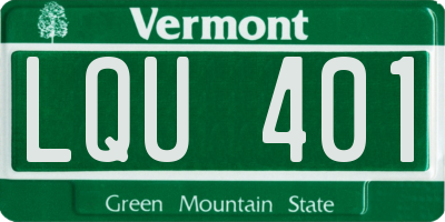 VT license plate LQU401