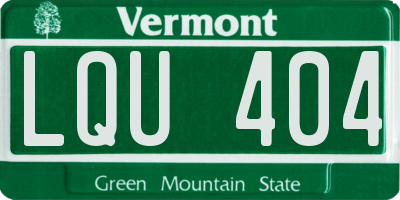 VT license plate LQU404