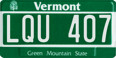 VT license plate LQU407