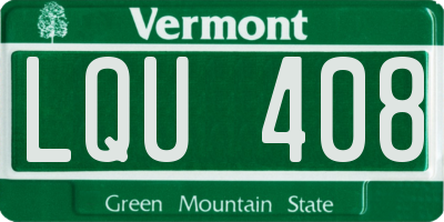 VT license plate LQU408