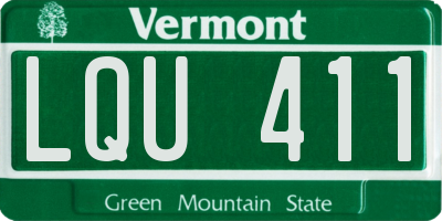 VT license plate LQU411