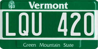 VT license plate LQU420