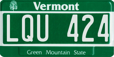 VT license plate LQU424