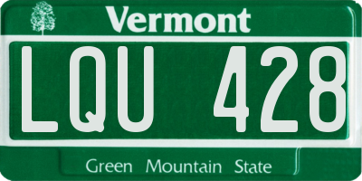 VT license plate LQU428