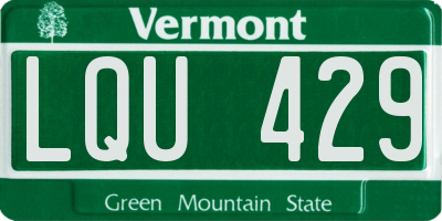 VT license plate LQU429