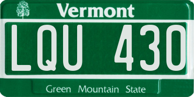 VT license plate LQU430