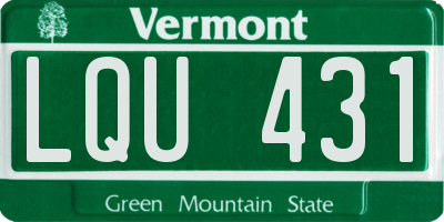 VT license plate LQU431