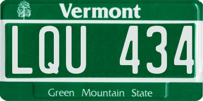 VT license plate LQU434