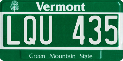 VT license plate LQU435