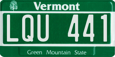 VT license plate LQU441