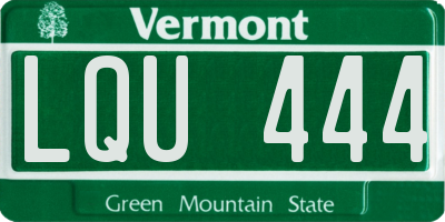 VT license plate LQU444