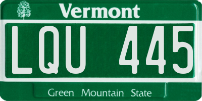 VT license plate LQU445