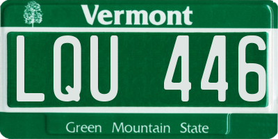 VT license plate LQU446