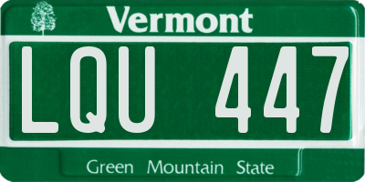 VT license plate LQU447