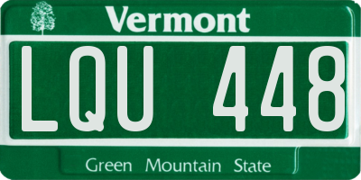 VT license plate LQU448